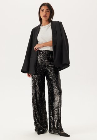 BUBBLEROOM-Sequin Wide Trousers-XS