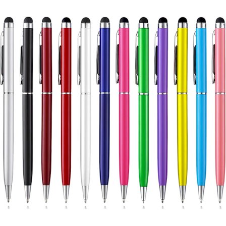 Tabletpenna med svart kulspetspenna, kapacitiv penna för iPad, iPhone, Kindle, mobiltelefon, Samsung surfplatta, Galaxy alla pekskärmar
