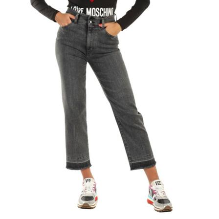 Love Moschino, Cropped Jeans Grijs, Dames, Maat:W28,polyester