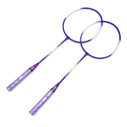 Badmintonketsjer 2 Spillere Super Let Split Håndtag Jernlegering Badmintonketsjersæt til Begyndere Børn Lilla