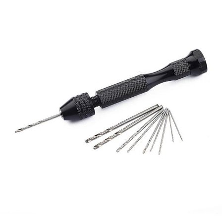 |NT| Mini Håndbor i Aluminium Legeret Stål Bor Roterende Værktøj Træbor 10stk[D]