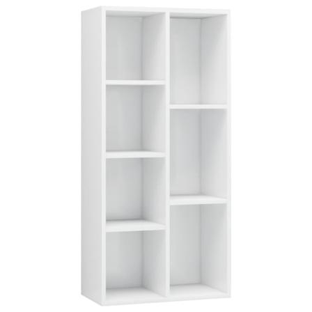 Vidaxl Bokhylla Vit Högglans 50x25x106 Cm Konstruerat Trä Vit
