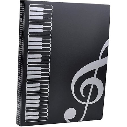 Musikkmappe A4 Størrelse Notermappe Papirdokumenter Musikktema 40 Lommer Oppbevaringsmappe