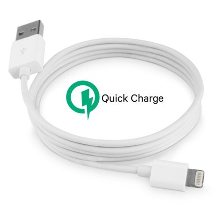 2 Meter Quick charge laddare iPhone 5/6/6s/6 Plus/7/8/X/11/Pad