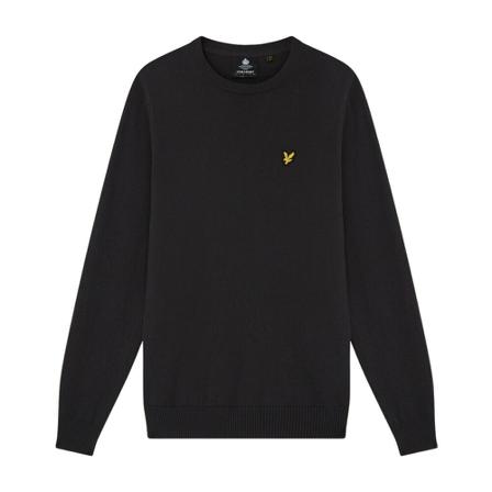 Lyle & Scott Trui- L Cotton Merino Jumper , Zwart , Heren , Maat: M