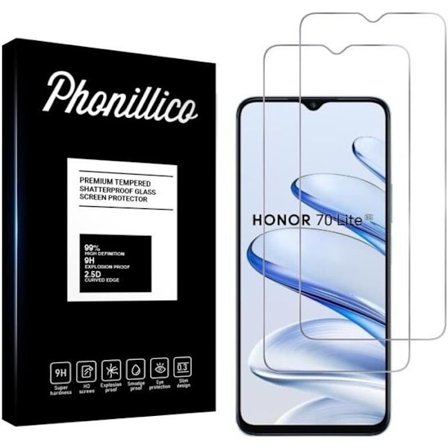 Skærmbeskyttelsesfilm - Phonillico - Honor 70 LITE - Pakke med 2 - hærdet glas - ridsefast