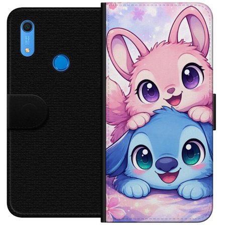 Kompatibel Tegnebogsetui til Huawei Huawei Y6s (2019) Sød kawaii illustration med pink og blå fantasidyr, store øjne og bløde farver perfekt til b