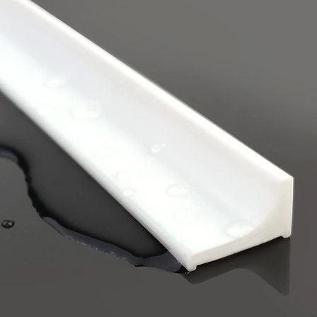 Vandtilbageholdelsesliste til bordplade - Foldbar brusebarriere og vandtilbageholdelsessystem - (L Type Hvid, 2M)