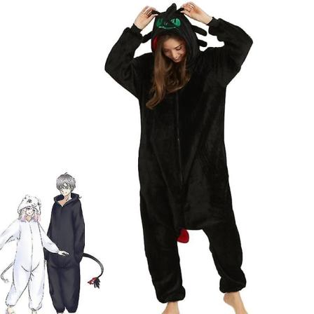 Hvordan trene dragen din Anime Pyjamas Coral Velvet Ett stykke for par Hjemmekjole Performance Costume W white M