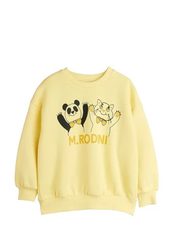 Mini Rodini Panda & Cat Sp Sweatshirt - Yellow - 140/146