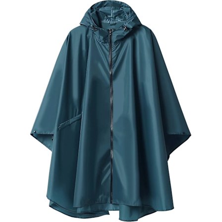 Regnponcho Voksen Vandtæt Udendørs Hætte, Poncho Vandtæt til Kvinder med Lynlås, Festival Ponchoer Vandtæt Lang, Vandtætte Kapper Plus Size