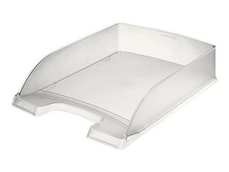 LEITZ Brevkorg i standardstorlek, Plus, stapelbar, A4, 255 x 357 x 70 mm, polystyren, genomskinlig - Lyreco - Kontorsmaterial - Till skrivbordet - 