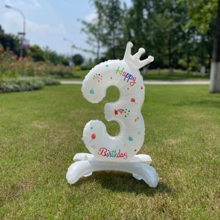 2stk kronestående digital ballong NUMMER-3 NUMMER-3