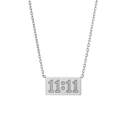 11:11 angel number heavenly sign in stainless steel silver gold