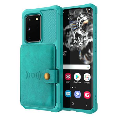 Skal med Korthållare - Samsung Galaxy S20 Grön