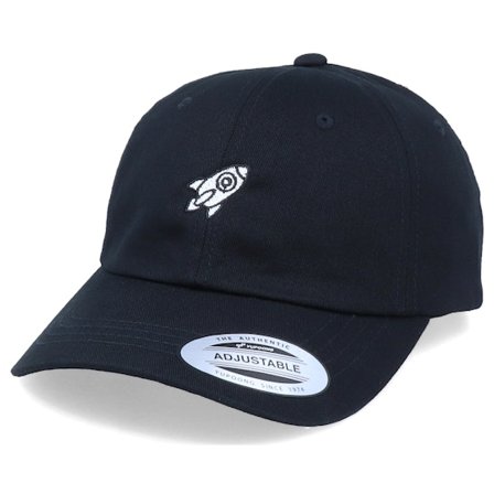 Iconic - Black - unconstructed - Cap - Space Rocket Black Dad Cap - Hatstore