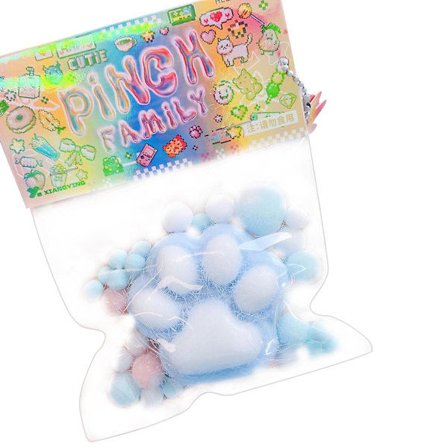 Taba Kattepote Squishy Leker, Kawaii Stressreduserende Klemleke for Dyreelskere Blå