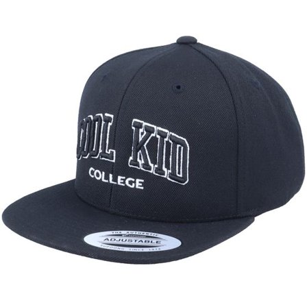 Kiddo Cap - Svart snapback Keps - Kids 3D Cool Kid College Black Snapback @ Hatstore