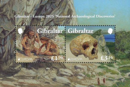 Gibraltar - EUROPA 2025 Nationale arkæologiske opdagelser - Postfrisk miniark