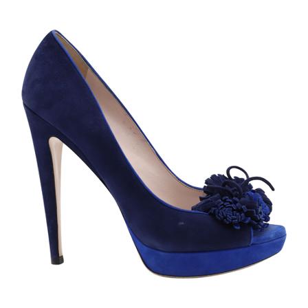 Miu Miu Pre-owned Tassel Peep-Toe Pumps Blå, Dame Vintage Sko, Størrelse: 39 EU