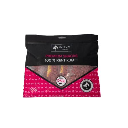 WOVV - Godbiter Okse Små Biter 400 g - Hund - Hundegodbiter & tyggebein - Belønningsgodbiter for hund - ZOO.no