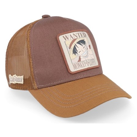 Capslab - Bruin trucker Cap - One Piece Wanted Brown Trucker @ Hatstore