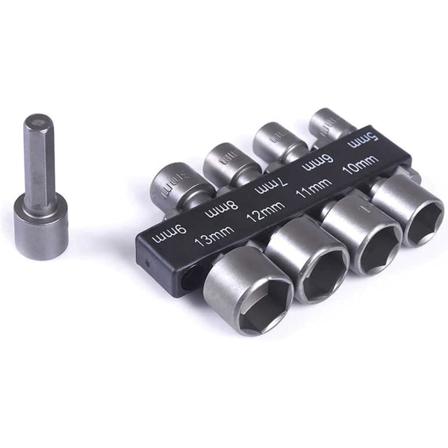 9-delars borrbits 5-13mm bitsats för 1/4" sexkantskaft"