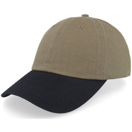 Equip - Grön unconstructed Keps - Stone Washed Olive/Black Dad Cap @ Hatstore