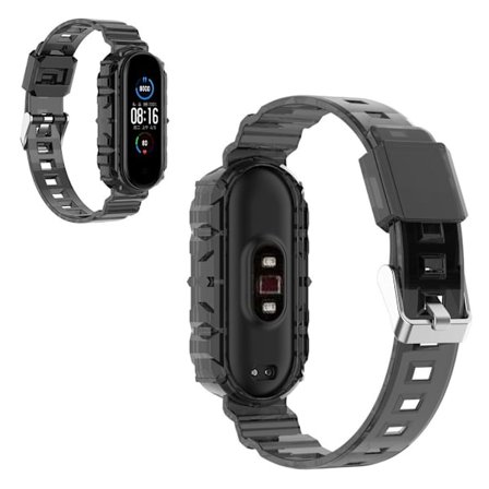 Xiaomi Mi Smart Band 4 / 3 translucent silicone watch band - Black