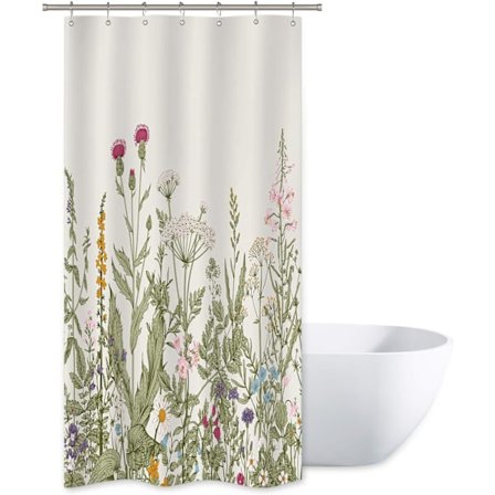 Färgglad duschdraperi med krokblommönster 150 cm X 180 cm