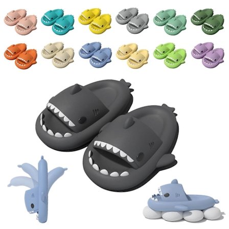 Shark Slides Børn Voksen Kvinder Mænd Shark Slippers - Cloud Shark Slide Badesandaler Unisex Pude Hjemmesko, 100% Nye