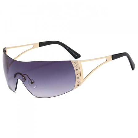 Wraparound solglasögon sköld platta topp solglasögon futuristiska