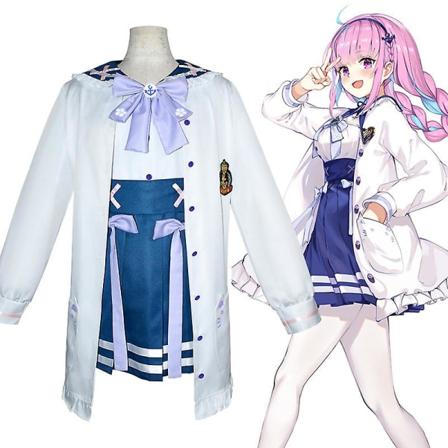 Anime Cosplay Costume Minato Aqua White Jk Uniform Sailor Suit Daily Wear Halloween Party XXXL