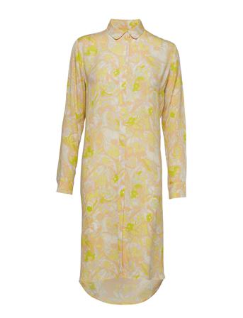 Rissy Shirt Dress Aop 8083 Knelang Kjole Gul Samsøe Samsøe