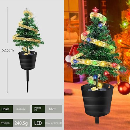 Solar Juletre Jul LED Lys Tre FARGE LYS FARGE