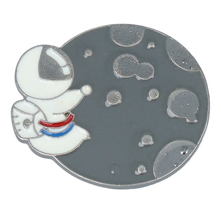 Cap Pins - Grijs Accessoires - Astronaut On The Moon Metal Enamel Pin @ Hatstore