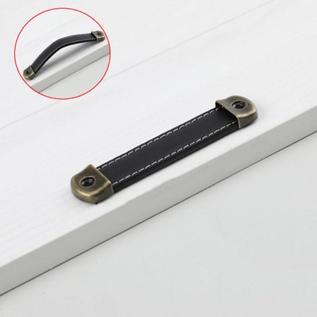 6 kpl nahkakahvoja kaappeihin ja laatikoihin, nahkakahvoja keittiöön