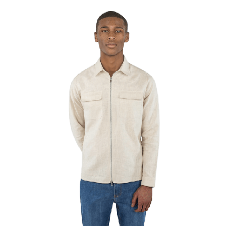 Ciszere Quincy Linneovershirt Zip - Beige Skjortor Herr XL