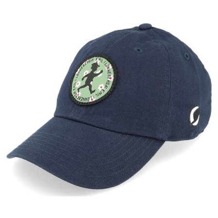 Emil I Lönneberga - Blå unconstructed Keps - "Kids Emil Blossom Circle Navy Dad Cap " @ Hatstore