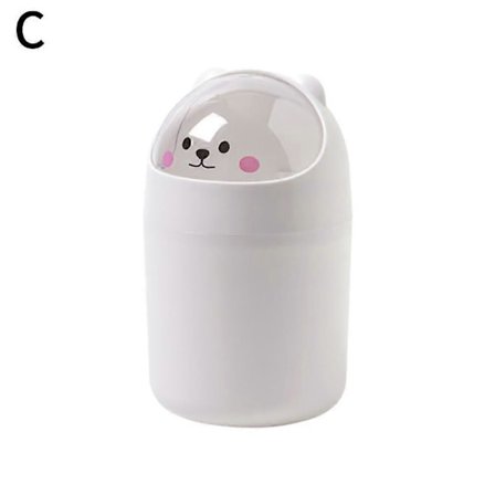 Søt Søppelbøtte for Skrivebord Barn Mini Søppelkasse med Lokk Skrivebordsavfallsbøtte for Soverom[D]