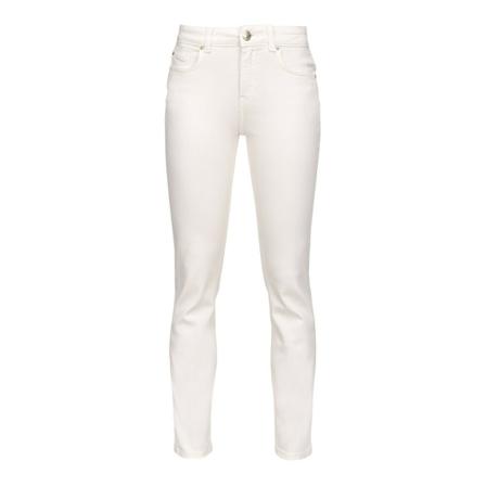 Pinko, Slim-fit broek in bull katoen Wit, Dames, Maat:W26
