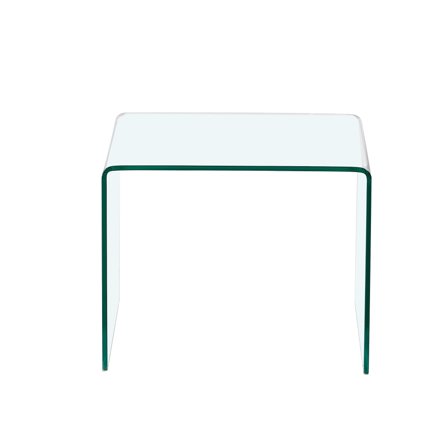 Clear Ecktisch, Glas, moderner Beistelltisch, transparentes Design, 40cm, minimalistisch, elegant für Wohnzimmer, pflegeleichte Oberfläche
