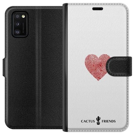 Kompatibel Tegnebogsetui til Samsung Samsung Galaxy A41 Cactus and Friends - Fingerprint Love