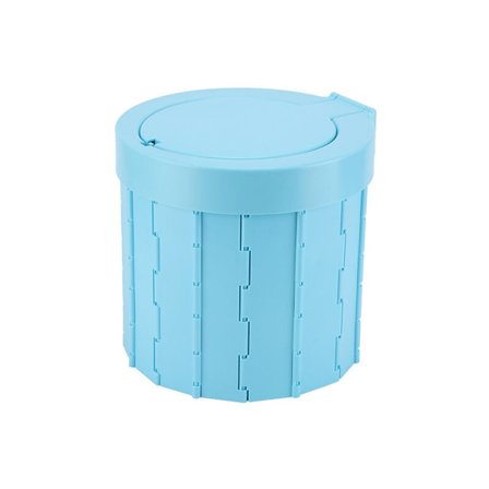 Bärbar campingtoalett - Campingtoalettväska med lock - Fällbar torrtoalett - Unisex bilurinal - Blå