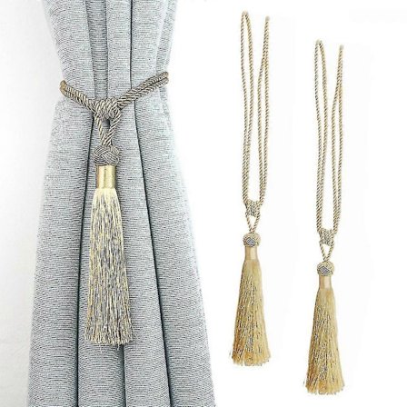 2 stk Gardinomtag Dusk Omtag, Håndlagde Gardinholdere Tau Gardinomtag Håndlagde Gardinholdere For Hjemmekontor Vinduer PLS golden