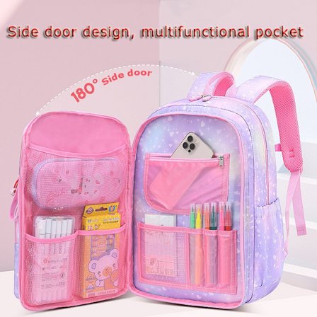 Grundskolerygsæk Søde farverige tasker til piger Prinsesse skoletasker Vandtætte børn Regnbue-serien skoletasker