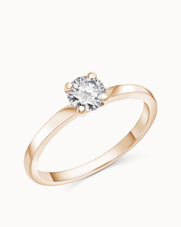 Solitärring Estelle 18K Roséguld Naturlig Diamant 0.30 Carat - Förlovningsringar & Vigselringar hos Vanbruun