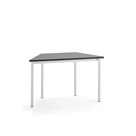 Tisch SONITUS TRAPETS, 1200x600x720 mm, Linoleum dunkelgrau, weiß