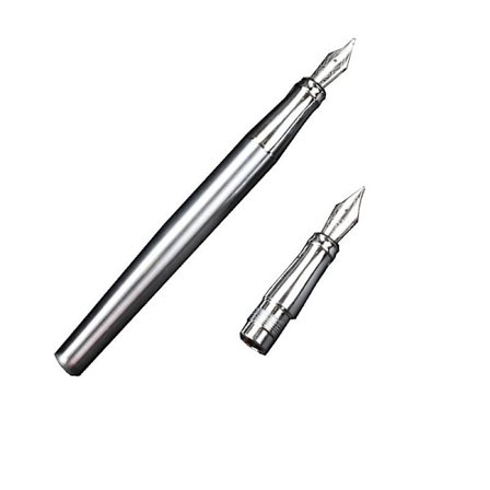 Duke 209 Fude Springvandspen med Bøjlet Nib i Rustfrit Stål, Ren Sølv