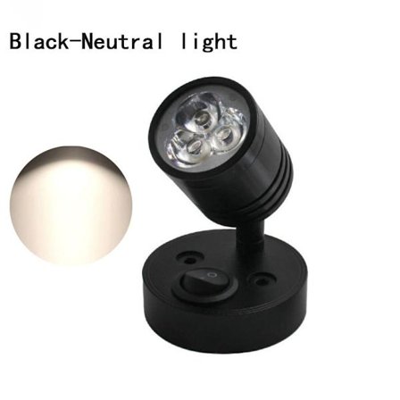 LED Væglampe Camper Van Lys SORT NEUTRAL LYS NEUTRAL LYS